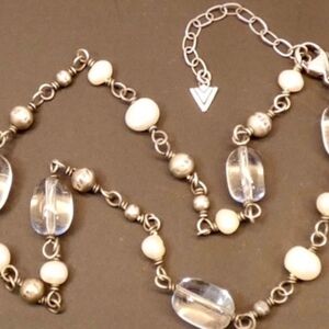 Silpada 925 sterling Clear Quartz and Pearl Necklace
